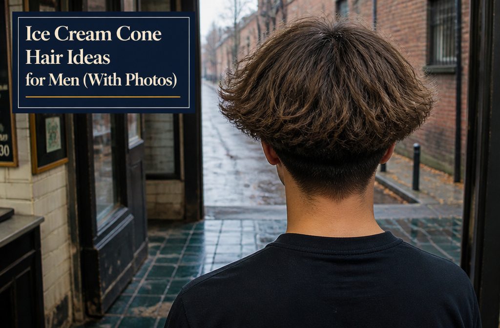 Man with a fluffy rounded hairstyle and ends flipped outward